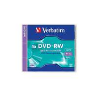Verbatim DVD-RW lemez, újraírható, 4,7GB, 4x, 1 db, normál tok, VERBATIM