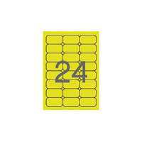 APLI Etikett, 64x33,9 mm, színes, kerekített sarkú, APLI, neon sárga, 480 etikett/csomag