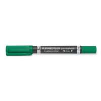 STAEDTLER Alkoholos marker, 0,6/1,5 mm, kúpos, kétvégű, STAEDTLER "Lumocolor® duo 348", zöld