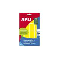 APLI Etikett, 25x40 mm, kézzel írható, színes, kerekített sarkú, APLI, sárga, 128 etikett/csomag