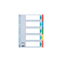 ESSELTE Regiszter, karton, A4, 5 részes, írható előlappal, ESSELTE "Standard", színes