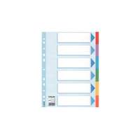 ESSELTE Regiszter, karton, A4, 6 részes, írható előlappal, ESSELTE "Standard", színes