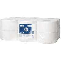 TORK Toalettpapír, T2 rendszer, 2 rétegű, 19, 5 cm átmérő, Advanced, TORK "Mini Jumbo", fehér