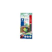 STAEDTLER Színes ceruza készlet, hatszögletű, STAEDTLER "Noris Colour 185", 10+2 különböző szín