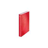 LEITZ Gyűrűs könyv, 2 gyűrű, D alakú, 40 mm, A4 Maxi, karton, LEITZ "Wow", piros