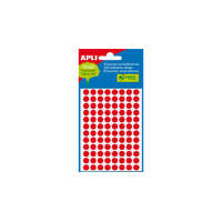 APLI Etikett, 8 mm kör, kézzel írható, színes, APLI, neon piros, 288 etikett/csomag