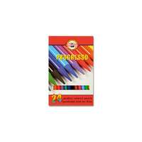 KOH-I-NOOR Színes ceruza készlet, henger alakú, famentes, KOH-I-NOOR "Progresso 8758/24", 24 különböző szín