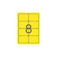 APLI Etikett, 99,1x67,7 mm, színes, kerekített sarkú, APLI, neon sárga, 160 etikett/csomag