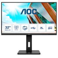 AOC AOC VA monitor 31.5" U32P2, 3840x2160, 16:9, 350cd/m2, 4ms, 2xHDMI/DisplayPort/4xUSB, Pivot, hangszóró