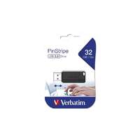VERBATIM Pendrive, 32GB, USB 2.0, 10/4MB/sec, VERBATIM "PinStripe", fekete