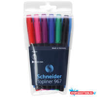 Schneider Rostirón, tûfilc készlet, 0,4mm, Schneider TopLiner 967, 6 klf. szín