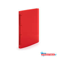  Gyűrűskönyv A4, 4 gyűrűs 2cm gerinc áttetsző PP, Karton P+P Lines piros
