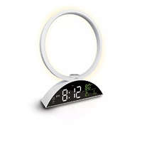  Elalvást segítő ébresztőfény kijelző Idő/dátum/hőmérséklet napkelte naplemente szimuláció digitális ébresztőóra