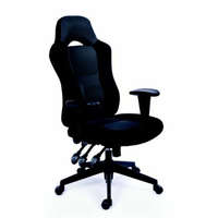 MAYAH Főnöki szék, fekete/szürke gyöngyszövet-borítás, fekete lábkereszt, MAYAH Racer (BBSZVV21)