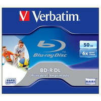 VERBATIM BD-R BluRay lemez, kétrétegű, nyomtatható, 50GB, 6x, 1 db, normál tok, VERBATIM (BRV-6DLN)