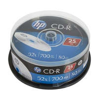 HP CD-R lemez, 700MB, 52x, 25 db, hengeren, HP (CDH7052B25)