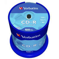 VERBATIM CD-R lemez, 700MB, 52x, 100 db, hengeren, VERBATIM DataLife (CDV7052B100DL)