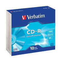 VERBATIM CD-R lemez, 700MB, 52x, 10 db, vékony tok, VERBATIM DataLife (CDV7052V10DL)