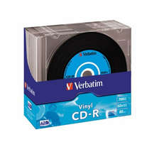 VERBATIM CD-R lemez, bakelit lemez-szerű felület, AZO, 700MB, 52x, 10 db, vékony tok, VERBATIM Vinyl (CDV7052V10VIN)