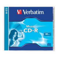 VERBATIM CD-R lemez, 700MB, 80min, 16x, 1 db, normál tok, VERBATIM Live it! (CDVA80L)