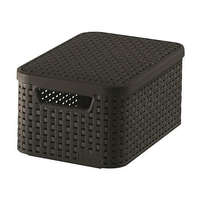 CURVER Rattan hatású kosár tetővel, 6l, barna, CURVER, Style S (CSCR7SBT)