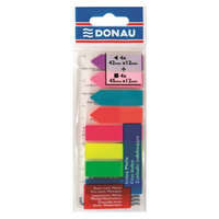 DONAU Jelölőcímke, műanyag, címke és nyíl forma, 8x25 lap, 12x45/42 mm, DONAU, neon szín (D7579)