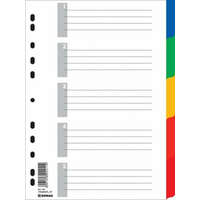 DONAU Regiszter, műanyag, A4, 5 részes, DONAU, színes (D77040)