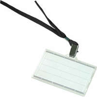 DONAU Azonosítókártya tartó, fekete nyakba akasztóval, 85x50 mm, műanyag, DONAU (D8347FK)