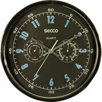SECCO Falióra, 30,5 cm, páratartalom mérővel, hőmérővel SECCO, króm színű (DFA010)