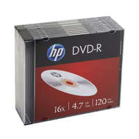HP DVD-R lemez, 4,7 GB, 16x, 10 db, vékony tok, HP (DVDH-16V10)