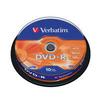 VERBATIM DVD-R lemez, AZO, 4,7GB, 16x, 10 db, hengeren, VERBATIM (DVDV-16B10)