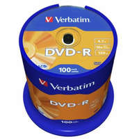 VERBATIM DVD-R lemez, AZO, 4,7GB, 16x, 100 db, hengeren, VERBATIM (DVDV-16B100)