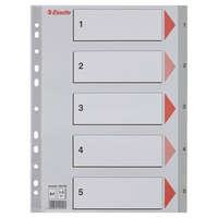 ESSELTE Regiszter, műanyag, A4, 1-5, ESSELTE, szürke (E100103)