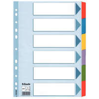 ESSELTE Regiszter, laminált karton, A4, 6 részes, ESSELTE Mylar (E100168)