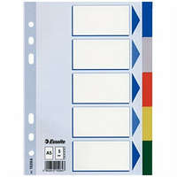 ESSELTE Regiszter, műanyag, A5, 5 részes, ESSELTE, színes (E15264)