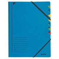 LEITZ Gumis mappa, karton, A4, regiszteres, 7 részes, LEITZ, kék (E39070035)