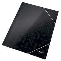 LEITZ Gumis mappa, 15 mm, karton, A4, LEITZ Wow, fekete (E39820095)
