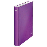 LEITZ Gyűrűs könyv, 4 gyűrű, D alakú, 40 mm, A4 Maxi, karton, LEITZ Wow, lila (E42420062)