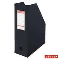 ESSELTE Iratpapucs, PVC/karton, 100 mm, összehajtható, ESSELTE, Vivida fekete (E56077)