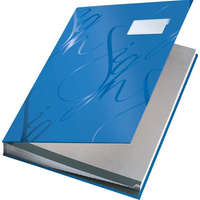 LEITZ Aláírókönyv, A4, 18 részes, karton, LEITZ Design, kék (E57450035)