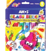 AMOS Üvegfóliafesték készlet, AMOS, 6 különböző szín (HPR148)