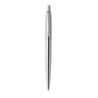 PARKER Golyóstoll, 0,7 mm, nyomógombos, ezüst színű klip, rozsdam. acél tolltest, PARKER Royal Jotter, kék (ICPJBPST)