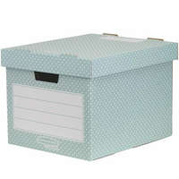 FELLOWES Tároló doboz, karton, 33,3x28,5x39 cm FELLOWES, Style, zöld-fehér (IFW44813)