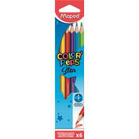 MAPED Színes ceruza készlet, háromszögletű, MAPED Color'Peps Star, 6 különböző szín (IMA832002)