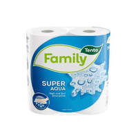 TENTO Kéztörlő, tekercses, 2 rétegű, TENTO Family Super Aqua, fehér (KHH081)