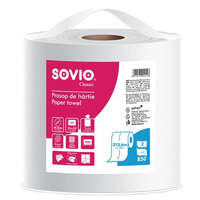 SOVIO Törlőpapír, 100 százalék cellulóz, tekercses, 212,6 m, 26,5 cm átmérő, 2 rétegű, SOVIO (KHH854)