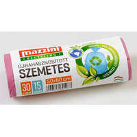 MAZZINI Szemeteszsák, újrahasznosított, 30 l, 15 db, 50x60 cm, 12 &mikro;, MAZZINI, pink (KHK902)