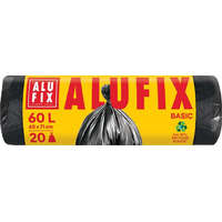ALUFIX Szemeteszsák, 60 l, 20 db, 60x71 cm, 10 &mikro;, ALUFIX Economy, fekete (KHT1270)