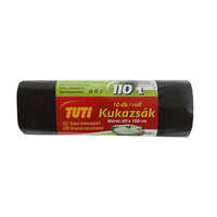 TUTI Szemeteszsák, 110 l, 10 db, 60x100 cm, 17 &mikro;, TUTI, fekete (KHT195)