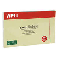 APLI Öntapadó jegyzettömb, 125x75 mm, 100 lap, APLI Classic, sárga (LNP10976)